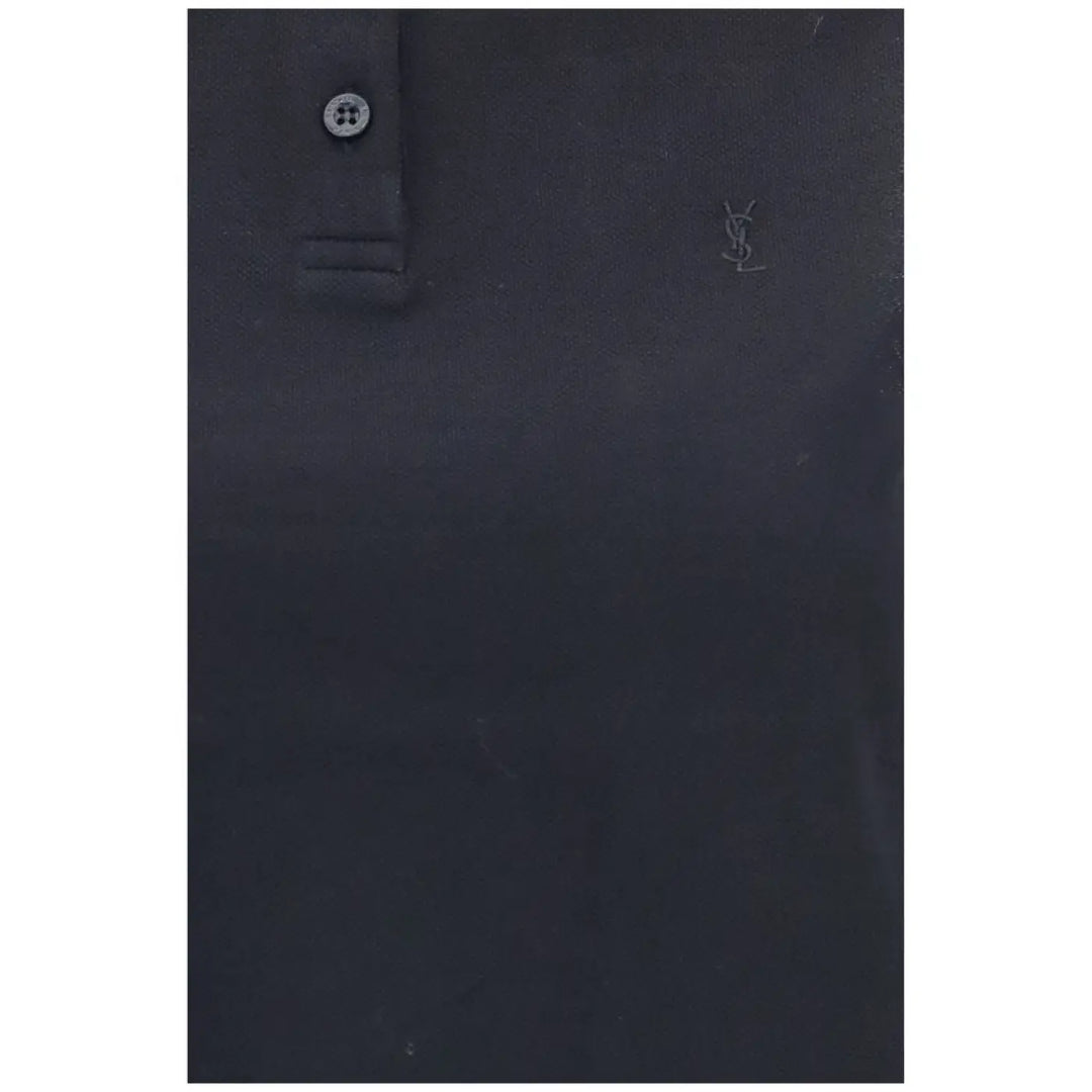 Saint Laurent Black Recycled Cotton Polo Shirt