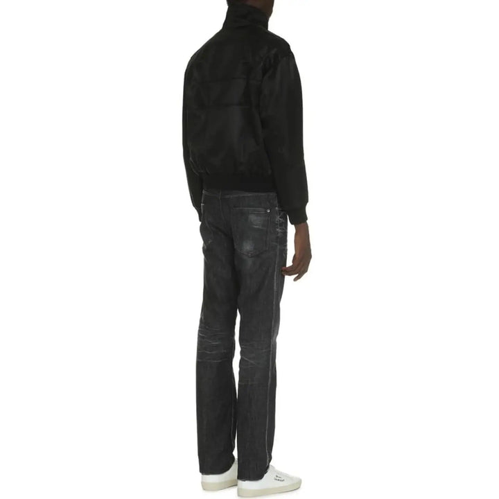 Saint Laurent Black Silk Bomber
