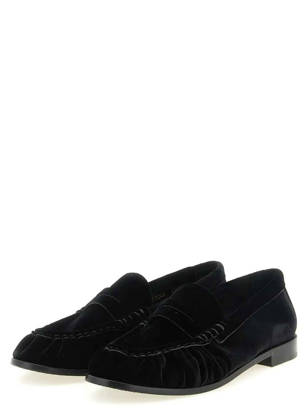 Saint Laurent Black Viscose Slip-on Loafers
