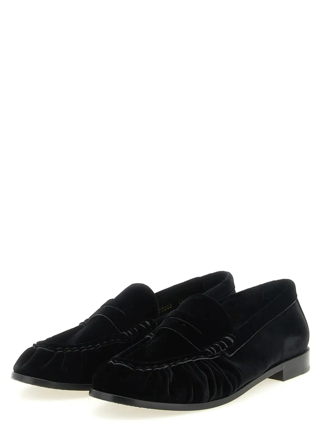 Saint Laurent Black Viscose Slip-on Loafers