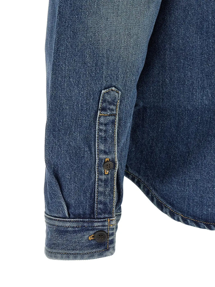 Saint Laurent Blue Cotton Blouse