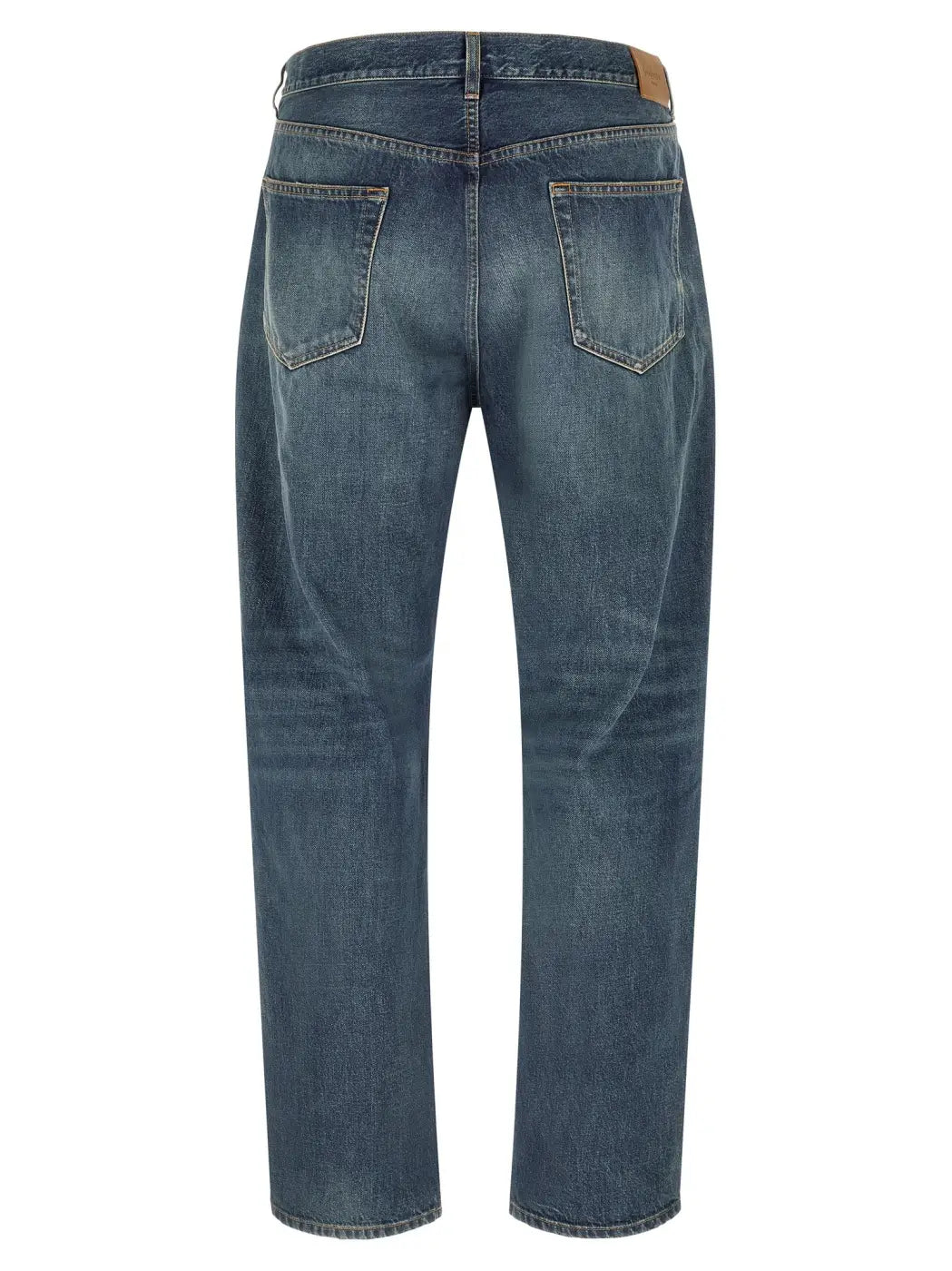 Saint Laurent Blue Cotton Straight-leg Jeans