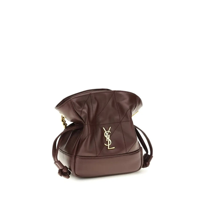 Saint Laurent Bordeaux Lamb Ovis Aries Clutch Bag
