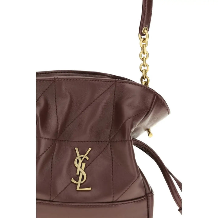 Saint Laurent Bordeaux Lamb Ovis Aries Clutch Bag