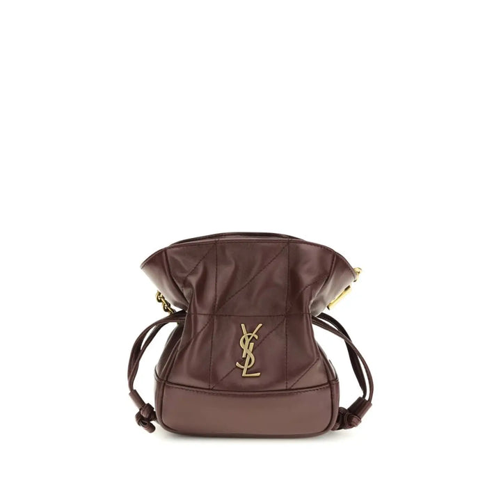 Saint Laurent Bordeaux Lamb Ovis Aries Clutch Bag
