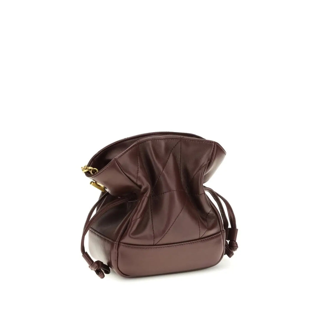 Saint Laurent Bordeaux Lamb Ovis Aries Clutch Bag
