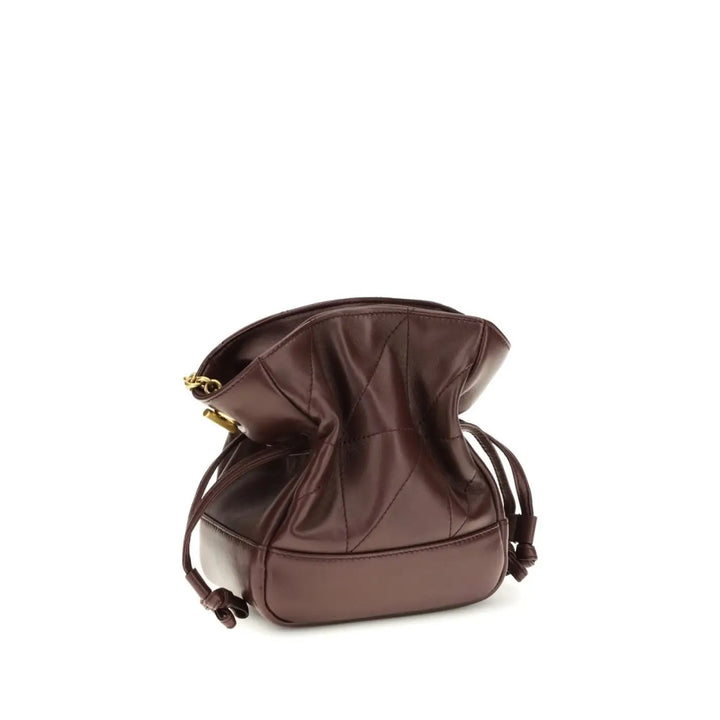 Saint Laurent Bordeaux Lamb Ovis Aries Clutch Bag