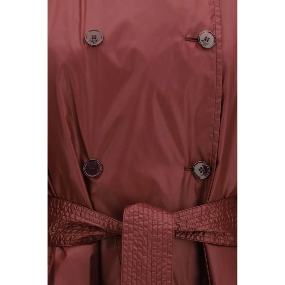 Saint Laurent Bordeaux Polyamide Trench Coat