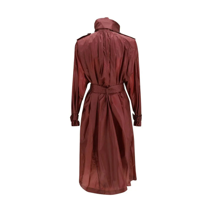 Saint Laurent Bordeaux Polyamide Trench Coat