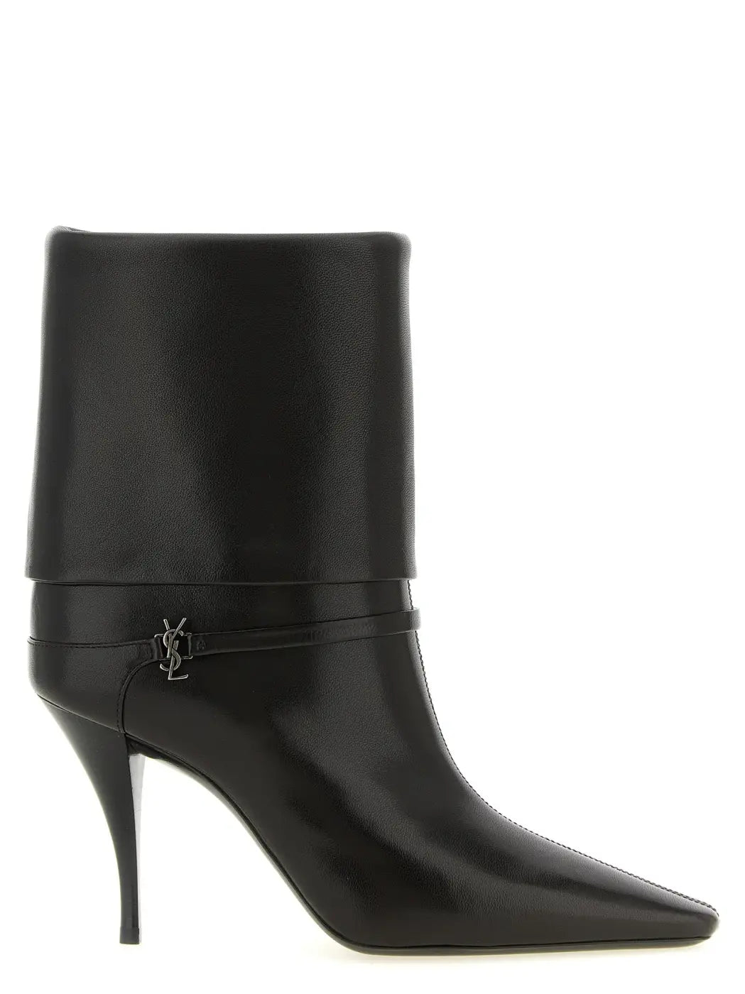 Saint Laurent Brown Lamb Leather Ankle Boots