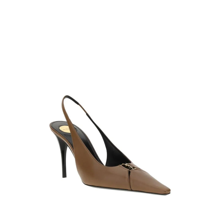 Saint Laurent Brown Lamb Ovis Aries High Heel Pumps