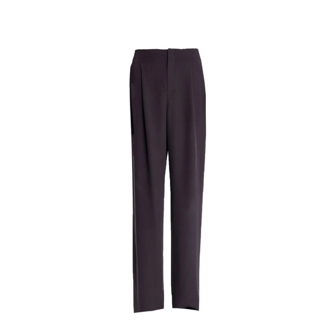 Saint Laurent Brown Silk Dress Pants