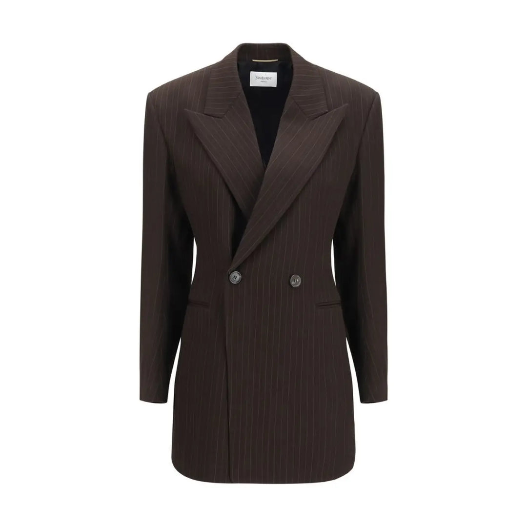 Saint Laurent Brown Wool Oves Aries Full-length Jacket