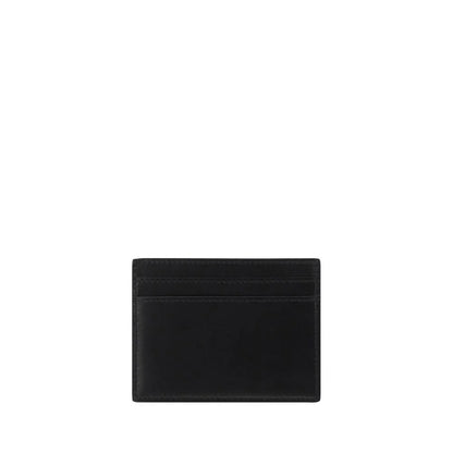 Saint Laurent Calfskin Card Holder with Brand Monogram Pressure-Stamped