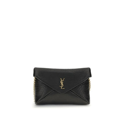 Saint Laurent Cassandre Chain Clutch Bag in Soft Lambskin