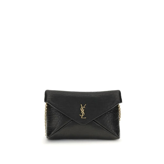 Saint Laurent Cassandre Chain Clutch Bag in Soft Lambskin