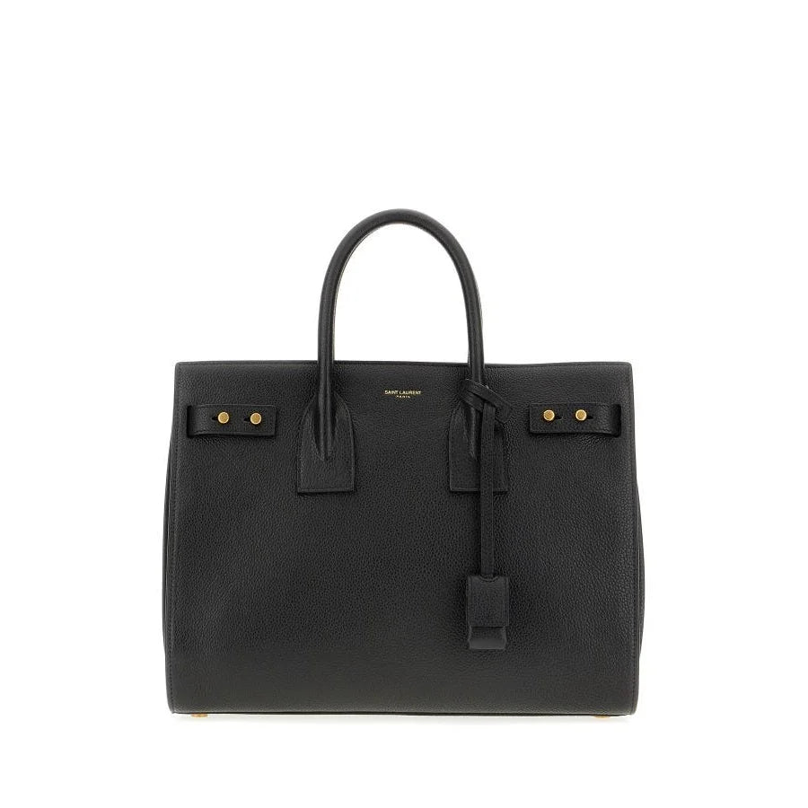 Saint Laurent Sac Black Calf Leather with Perfect Shoulder Strap Height