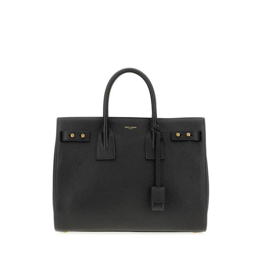 Saint Laurent Sac Black Calf Leather with Perfect Shoulder Strap Height