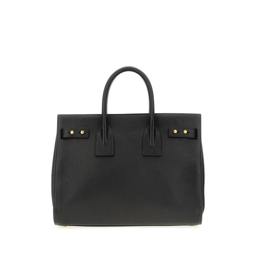 Saint Laurent Sac Black Calf Leather with Perfect Shoulder Strap Height