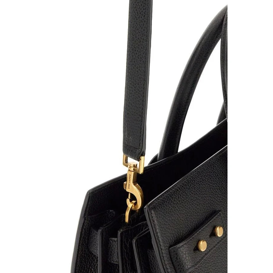 Saint Laurent Sac Black Calf Leather with Perfect Shoulder Strap Height