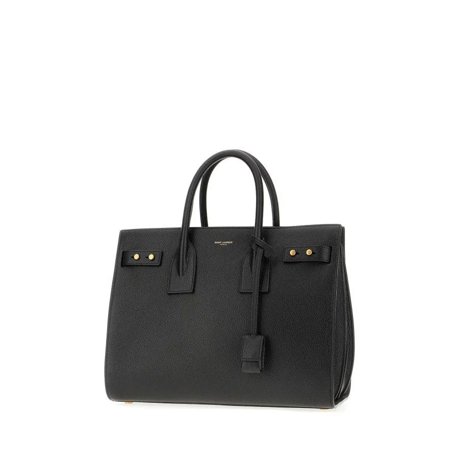 Saint Laurent Sac Black Calf Leather with Perfect Shoulder Strap Height