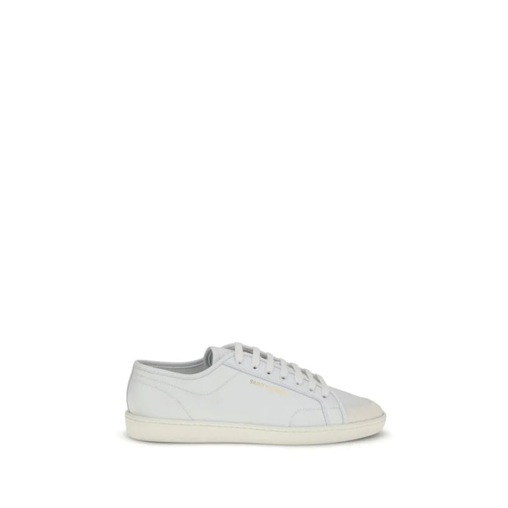 Saint Laurent White Calf Leather Bos Taurus Low Top Sneakers