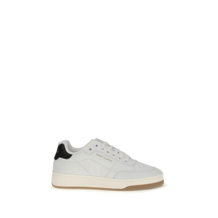 Saint Laurent White Calf Leather Bos Taurus Low Top Sneakers