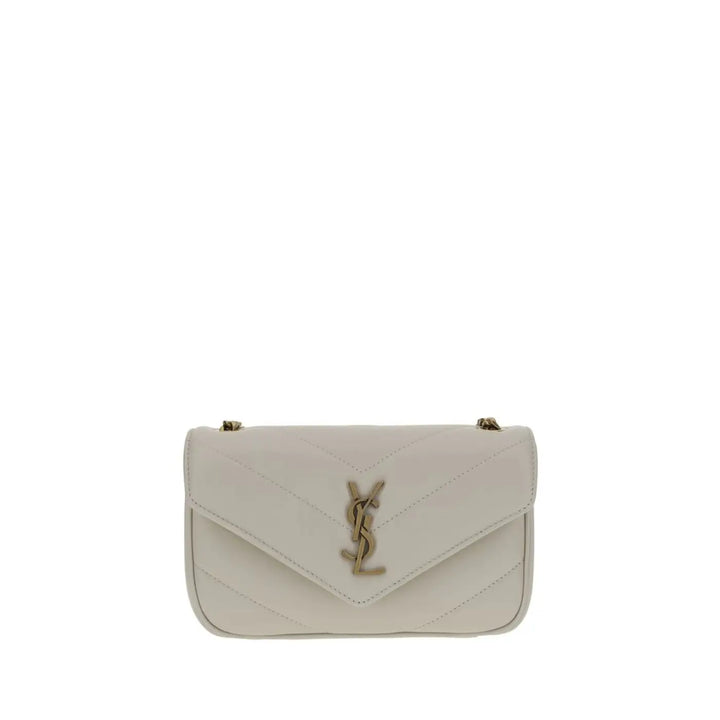 Saint Laurent White Lamb Ovis Aries Shoulder Bag