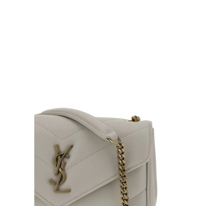 Saint Laurent White Lamb Ovis Aries Shoulder Bag