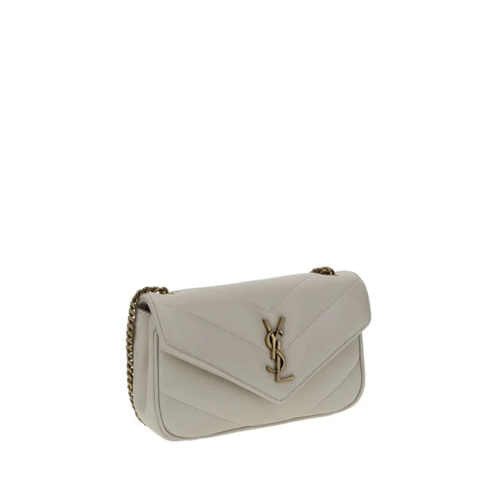 Saint Laurent White Lamb Ovis Aries Shoulder Bag