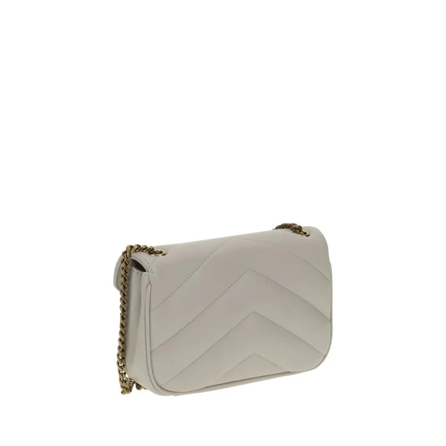 Saint Laurent White Lamb Ovis Aries Shoulder Bag