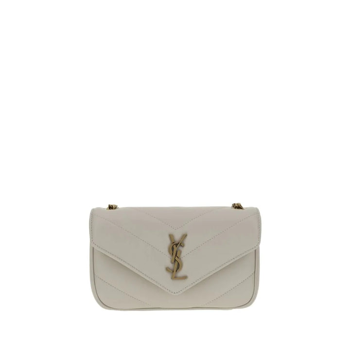 Saint Laurent White Lamb Ovis Aries Shoulder Bag