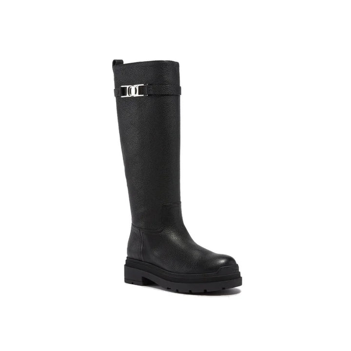 Salvatore Ferragamo Black Calfskin Over The Knee
