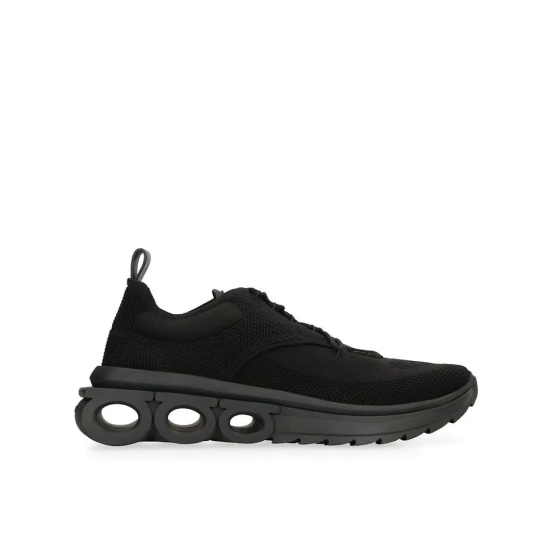 Salvatore Ferragamo Black Fabric Athletic Sneakers