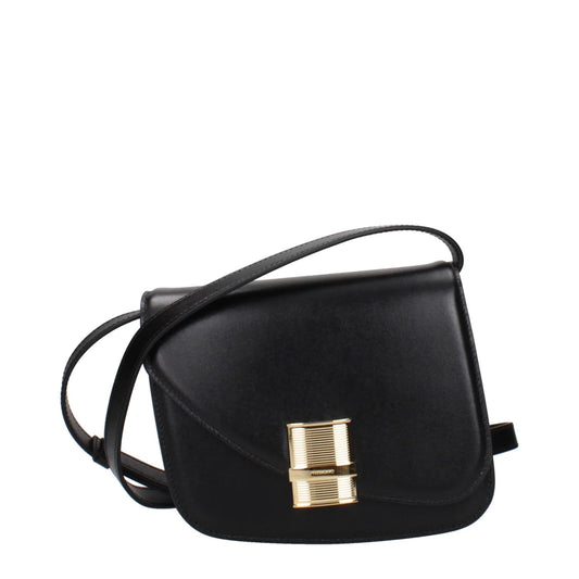 Salvatore Ferragamo Black Leather Crossbody Bag