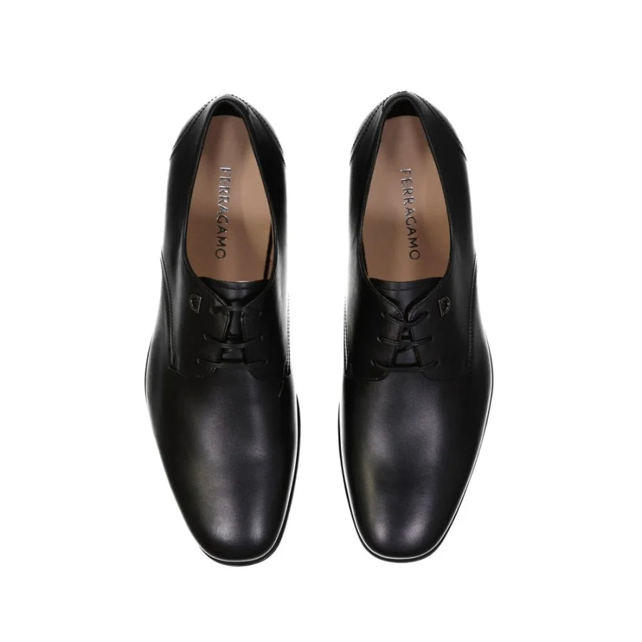 Salvatore Ferragamo Black Leather Oxfords And Derbies