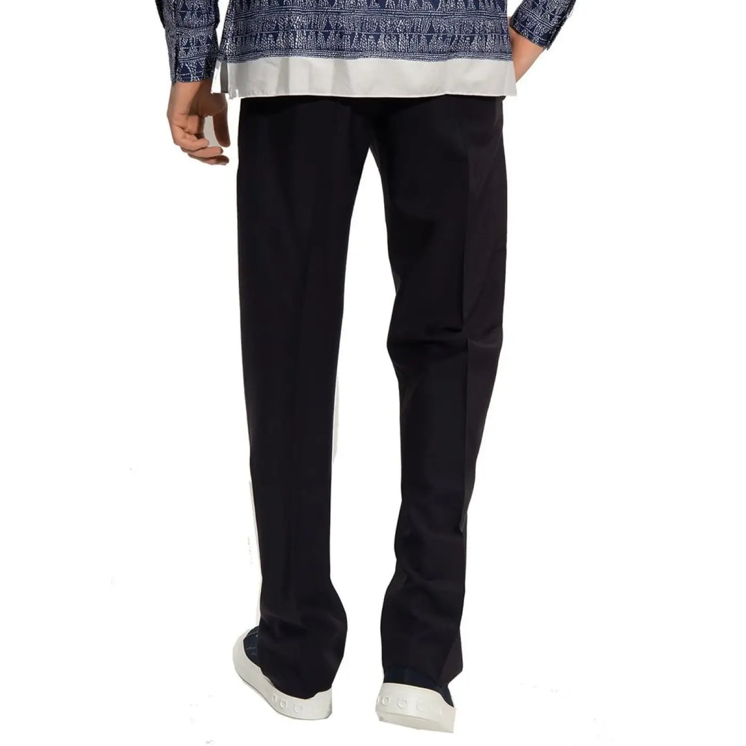 Salvatore Ferragamo Blue Cotton Casual Pants