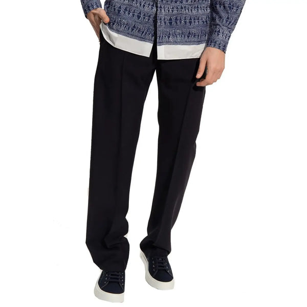 Salvatore Ferragamo Blue Cotton Casual Pants