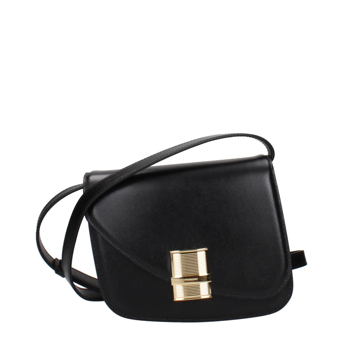 Salvatore Ferragamo Code F82866 Leather Black Crossbody Bag