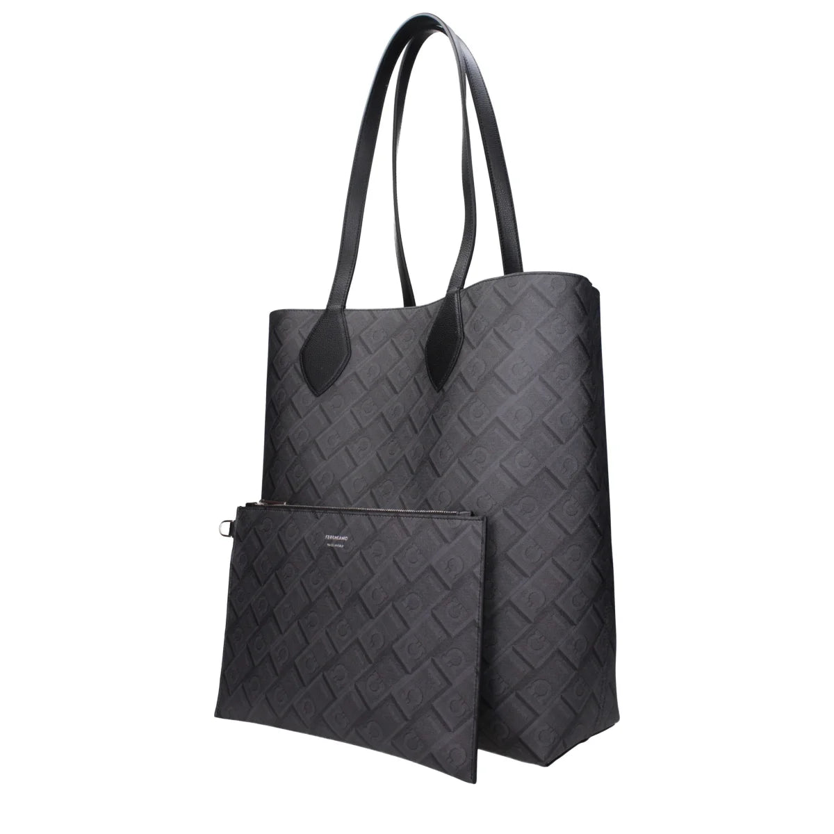 Salvatore Ferragamo Code F84671 Leather Black Shoulder Bag