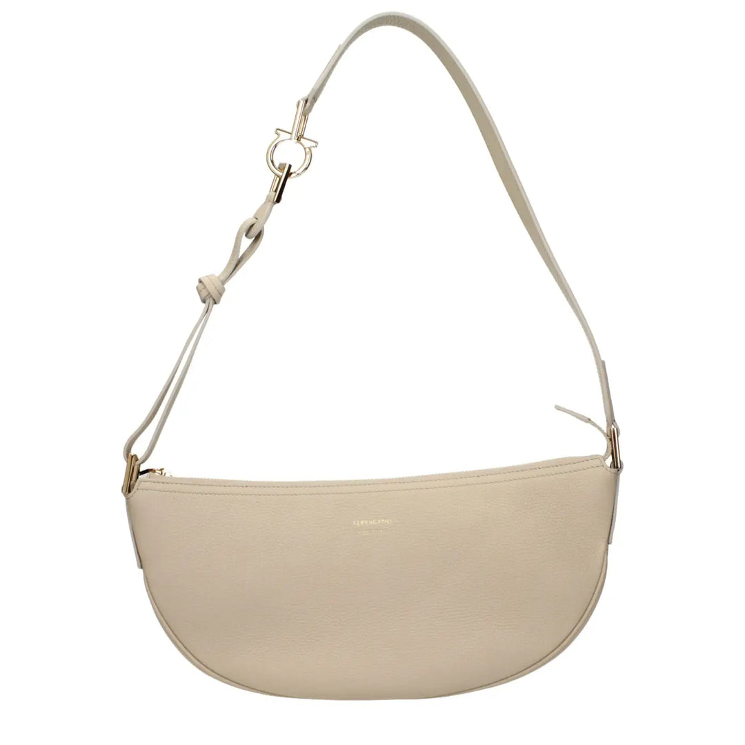 Salvatore Ferragamo Gray Leather Shoulder Bag