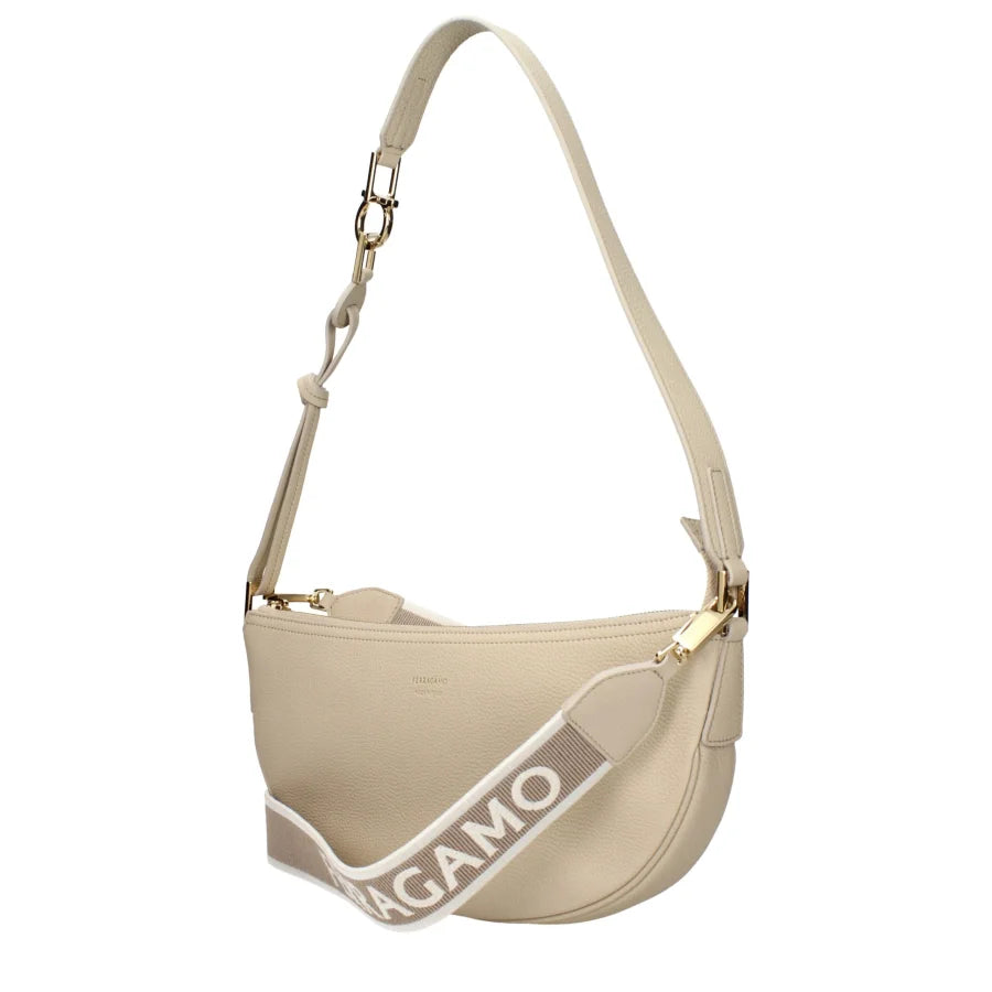 Salvatore Ferragamo Gray Leather Shoulder Bag