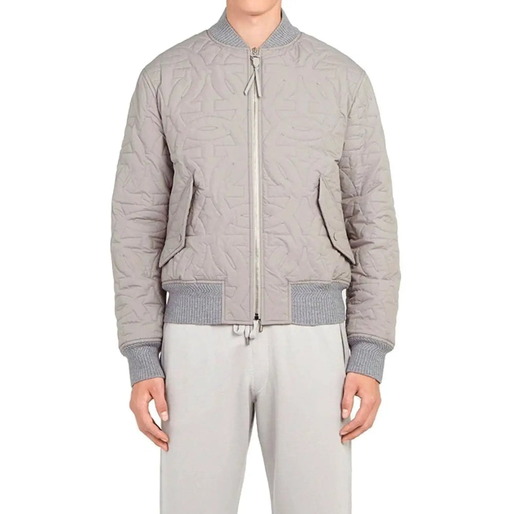Salvatore Ferragamo Gray Polyester Bomber
