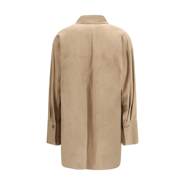 Salvatore Santoro Beige Lamb Ovis Aries Dress Shirt
