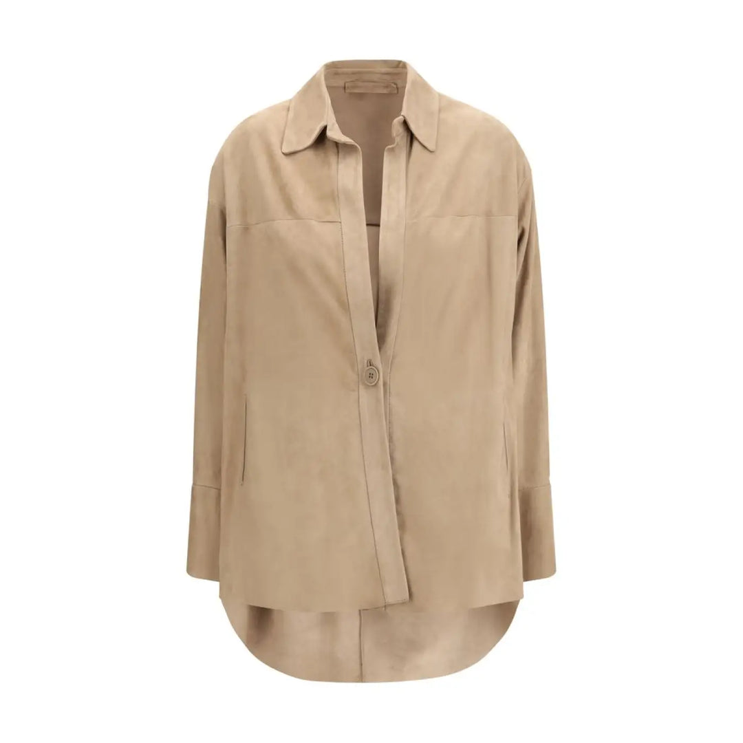 Salvatore Santoro Beige Lamb Ovis Aries Dress Shirt