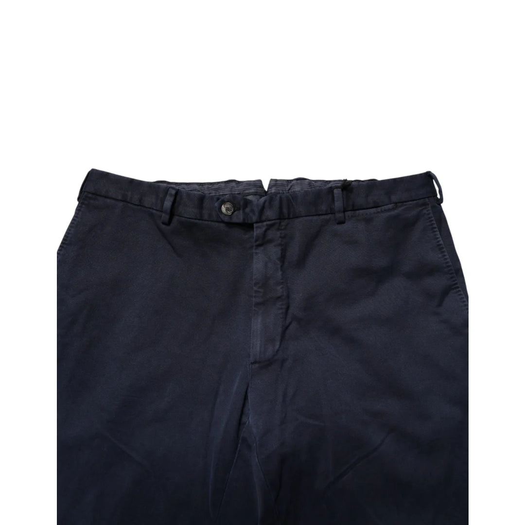 SANTANIELLO Mid Waist Dark Blue Skinny Fit Pants for Effortless Style Santaniello