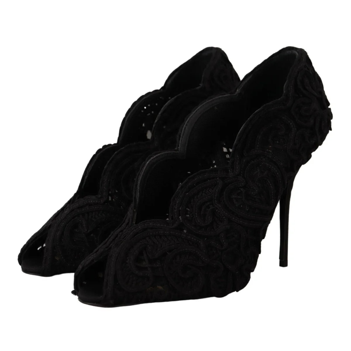 Scandalously Sexy Dolce Gabbana Black Lace Heels &
