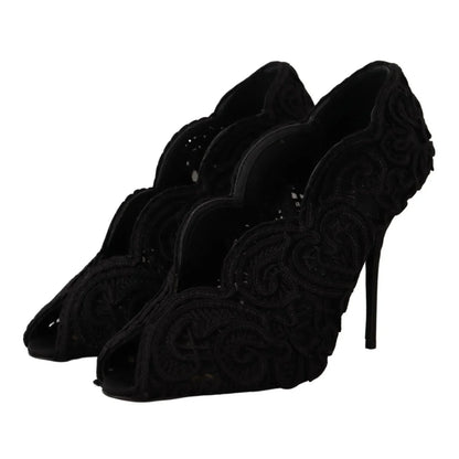 Scandalously Sexy Dolce Gabbana Black Lace Heels &