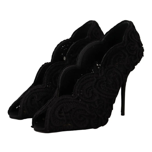 Scandalously Sexy Dolce Gabbana Black Lace Heels &