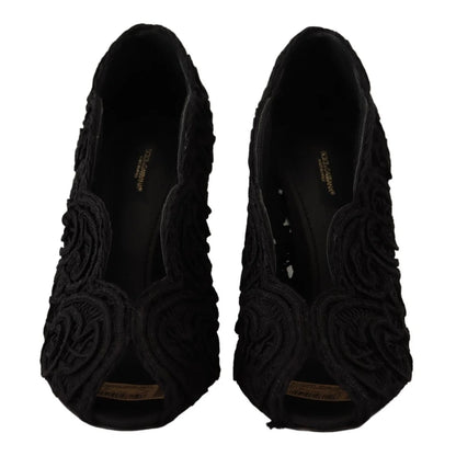 Scandalously Sexy Dolce Gabbana Black Lace Heels &